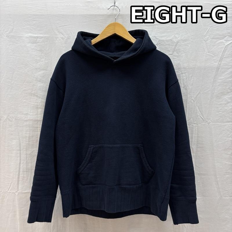 エイトジー EIGHT-G パーカー 長袖 プルオーバー フーディ スウェット パーカー ヘビーウェイト L 紺 / ネイビー / navy メンズ USED 古着 中古 50161154