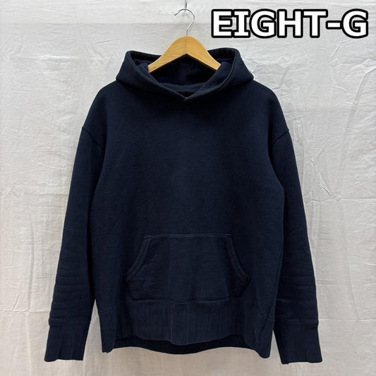 エイトジー EIGHT-G パーカー 長袖 プルオーバー フーディ スウェット パーカー ヘビーウェイト L 紺 / ネイビー / navy メンズ USED 古着 中古 50161154
