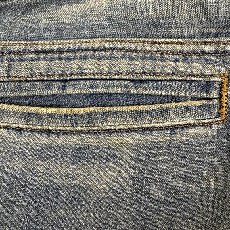 ロエン ROEN パンツ デニム、ジーンズ 日本製 コットン 刺繡 Y2K スカル ラインストーン ストレート デニム パンツ 34 インディゴ / インディゴ / Indigo メンズ USED 古着 中古 50161156