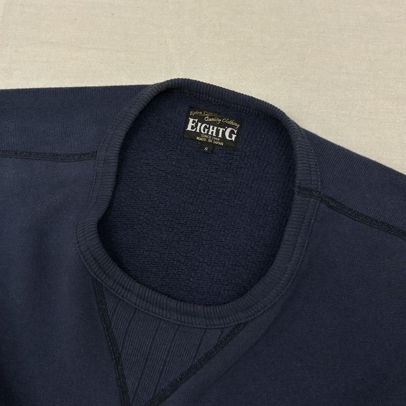 エイトジー EIGHT-G トレーナー 長袖 前V クルーネック スウェット トレーナー ヘビーウェイト S 紺 / ネイビー / navy メンズ USED 古着 中古 50161157