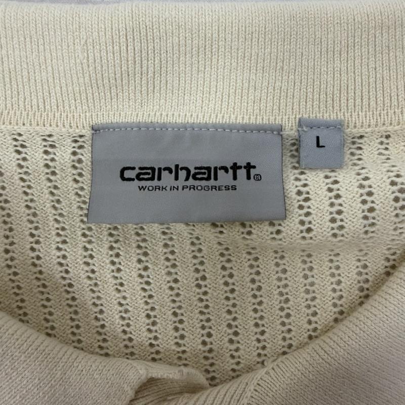 カーハート ダブリューアイピー Carhartt WIP ポロシャツ 半袖 Kenway Knit Polo アイボリー L L ワンポイント X ロゴ、文字 アイボリー / アイボリー / メンズ USED 古着 中古 50161168