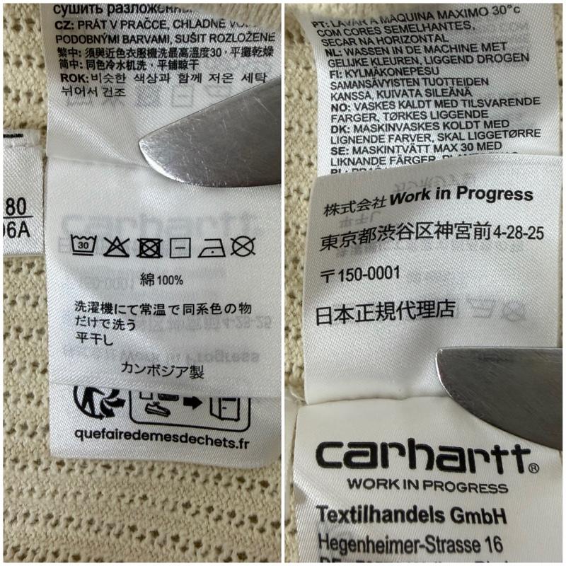 カーハート ダブリューアイピー Carhartt WIP ポロシャツ 半袖 Kenway Knit Polo アイボリー L L ワンポイント X ロゴ、文字 アイボリー / アイボリー / メンズ USED 古着 中古 50161168