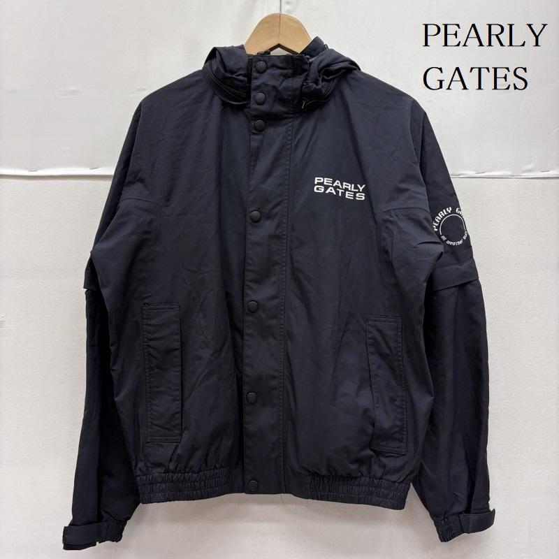 パーリーゲイツ PEARLY GATES ジャケット、上着 ジャンパー、ブルゾン ナイロン ポリエチレン プリント ロゴ レイン ウェア アウタ－ 053-988702 S 紺 / ネイビー / navy メンズ USED 古着 中古 50161171