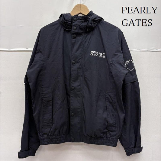 パーリーゲイツ PEARLY GATES ジャケット、上着 ジャンパー、ブルゾン ナイロン ポリエチレン プリント ロゴ レイン ウェア アウタ－ 053-988702 S 紺 / ネイビー / navy メンズ USED 古着 中古 50161171
