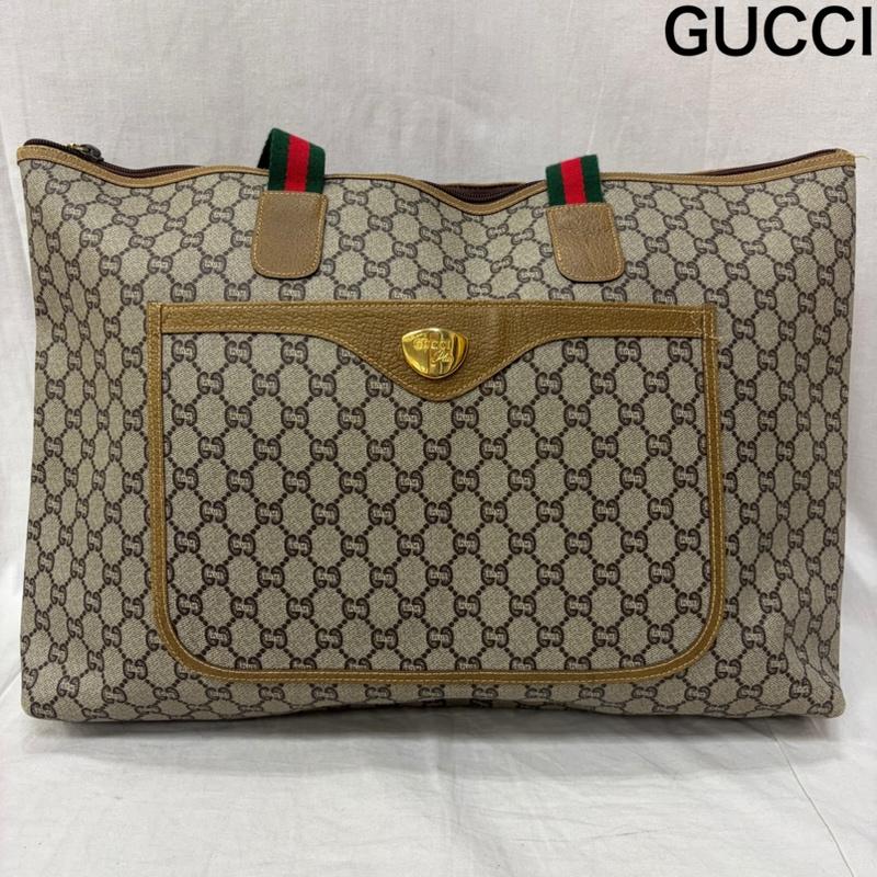 グッチプラス GUCCIPLUS トートバッグ トートバッグ オールドグッチ GGマーク シェリーライン トートバッグ - ロゴ、文字 ベージュ / ベージュ / beige レディース USED 古着 中古 50161172