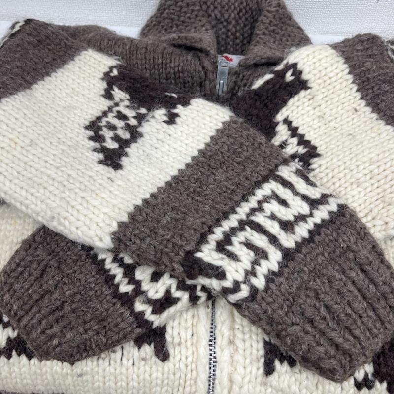 カナディアンセーター Canadian Sweater Company Ltd. ニット、セーター 長袖 canada カウチン ニット イーグル ハンドメイド 茶 / ブラウン / brown メンズ USED 古着 中古 50161174