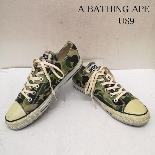 アベイシングエイプ A BATHING APE スニーカー スニーカー BAPE STA GREEN CAMO ベイプスタ カモフラ スニーカー US：9 メンズ USED 古着 中古 50161191