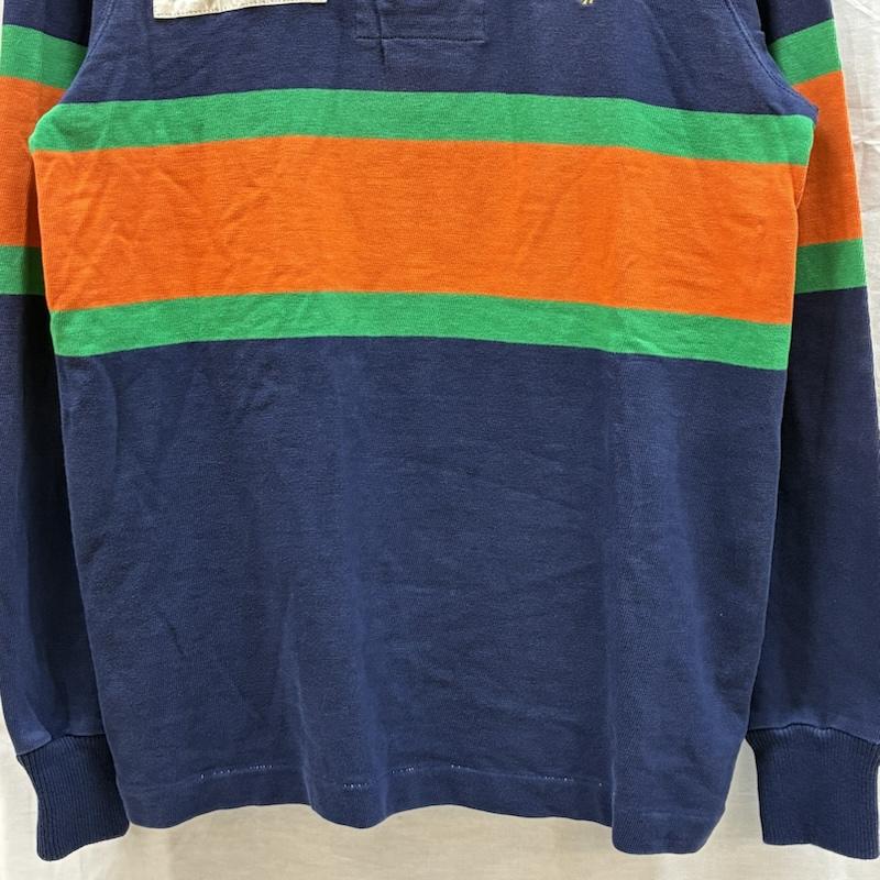 ポロバイラルフローレン Polo by RALPH LAUREN ポロシャツ 長袖 ポニー 刺繍 マルチボーダー ステンシル ワッペン ロングスリーブ ポロシャツ S メンズ USED 古着 中古 50161199