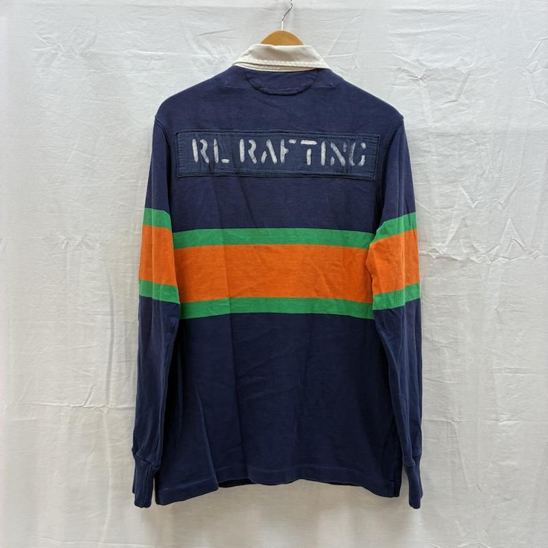 ポロバイラルフローレン Polo by RALPH LAUREN ポロシャツ 長袖 ポニー 刺繍 マルチボーダー ステンシル ワッペン ロングスリーブ ポロシャツ S メンズ USED 古着 中古 50161199