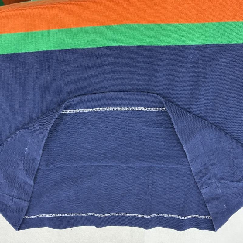 ポロバイラルフローレン Polo by RALPH LAUREN ポロシャツ 長袖 ポニー 刺繍 マルチボーダー ステンシル ワッペン ロングスリーブ ポロシャツ S メンズ USED 古着 中古 50161199
