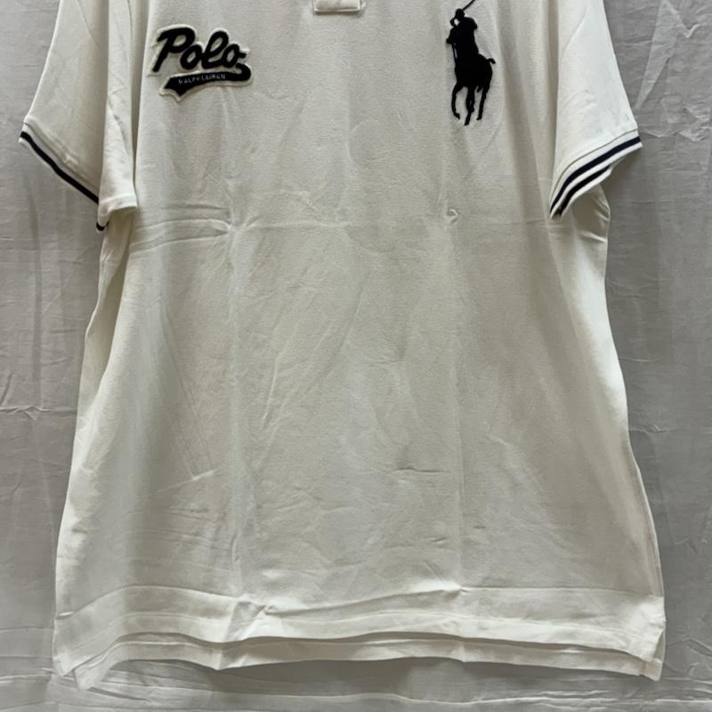 ポロラルフローレン POLO RALPH LAUREN ポロシャツ 半袖 ビッグポニー 刺繍 ロゴ ワッペン 襟裏ボーダー ポロシャツ XXL メンズ USED 古着 中古 50161200