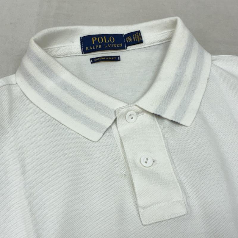 ポロラルフローレン POLO RALPH LAUREN ポロシャツ 半袖 ビッグポニー 刺繍 ロゴ ワッペン 襟裏ボーダー ポロシャツ XXL メンズ USED 古着 中古 50161200