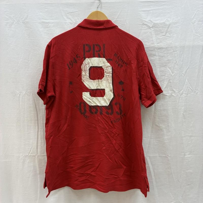 ポロバイラルフローレン Polo by RALPH LAUREN ポロシャツ 半袖 ステンシル ロゴ ナバリング クラック プリント ポロシャツ L メンズ USED 古着 中古 50161202