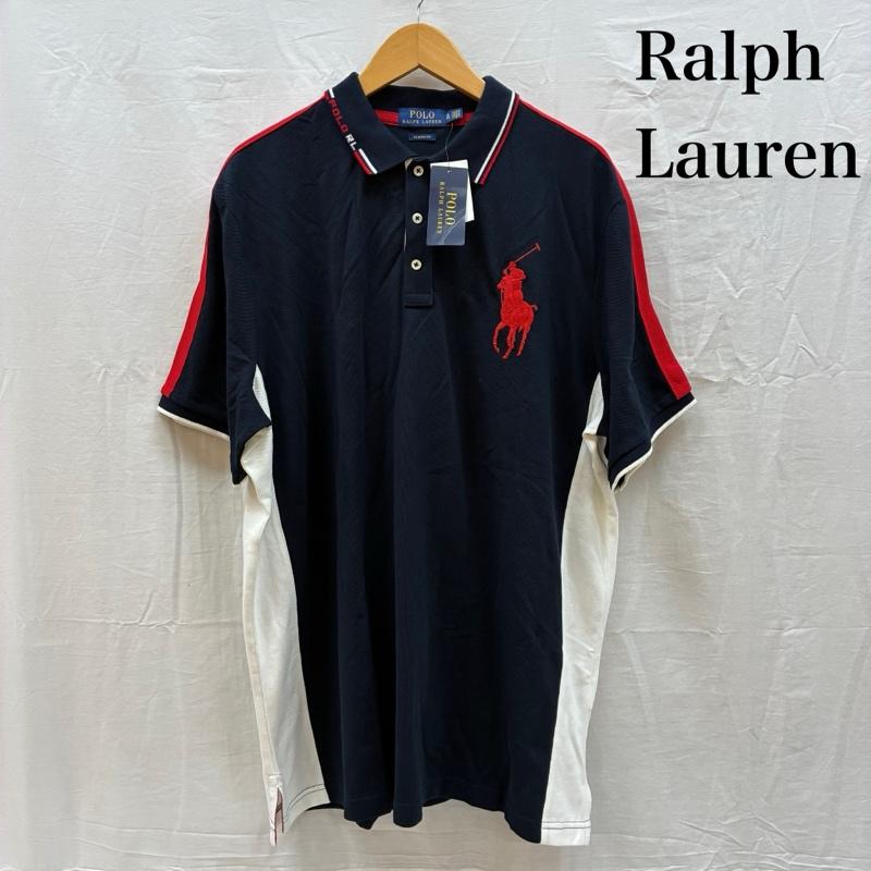 ポロラルフローレン POLO RALPH LAUREN ポロシャツ 半袖 ビッグポニー 刺繍 サイドライン 襟ロゴ ポロシャツ XL メンズ USED 古着 中古 50161203