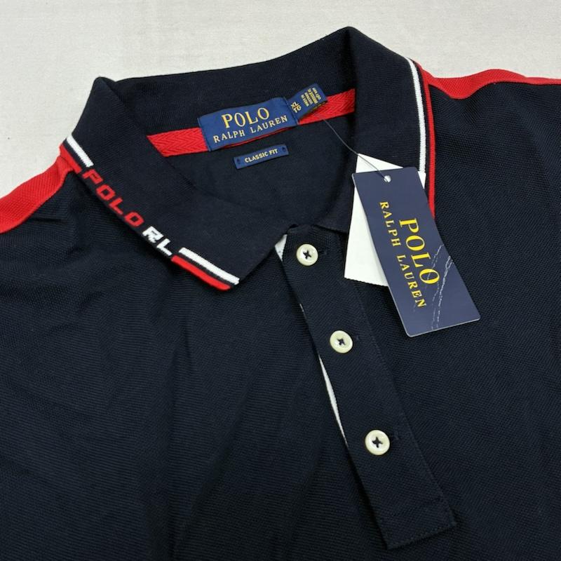 ポロラルフローレン POLO RALPH LAUREN ポロシャツ 半袖 ビッグポニー 刺繍 サイドライン 襟ロゴ ポロシャツ XL メンズ USED 古着 中古 50161203