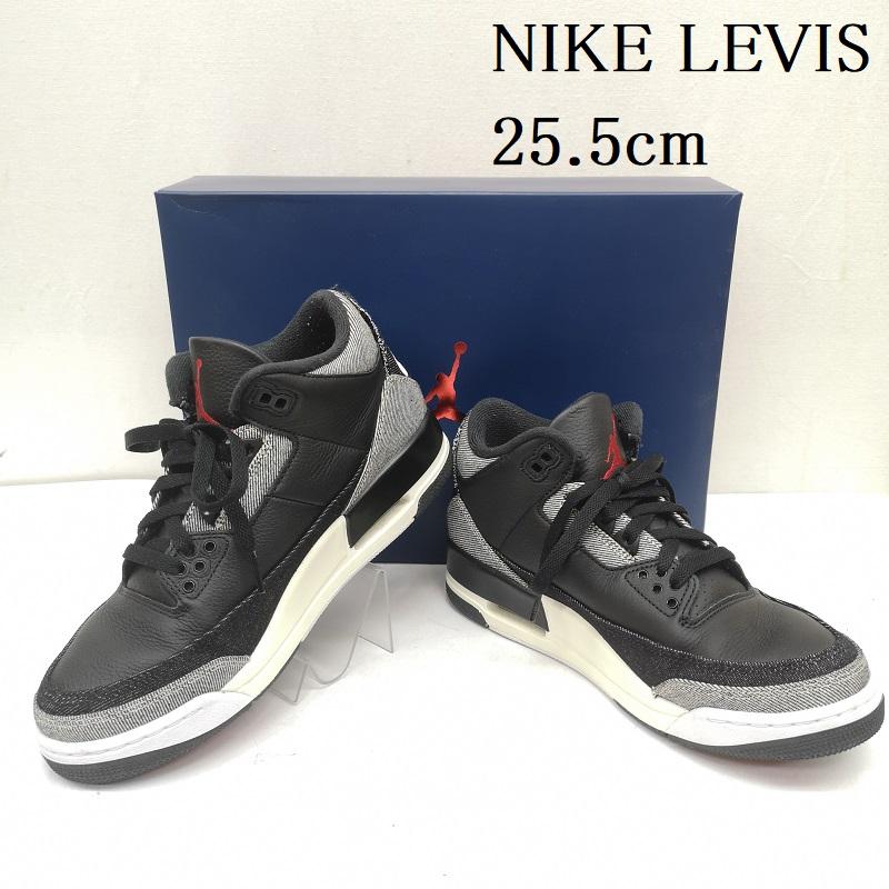 ナイキ NIKE スニーカー スニーカー AIR JORDAN 3 LEVI‘S RTR LSC BLK SP IR0914-400 ジョーダン リーバイス 25.5cm 黒 / ブラック / black メンズ USED 古着 中古 50161212