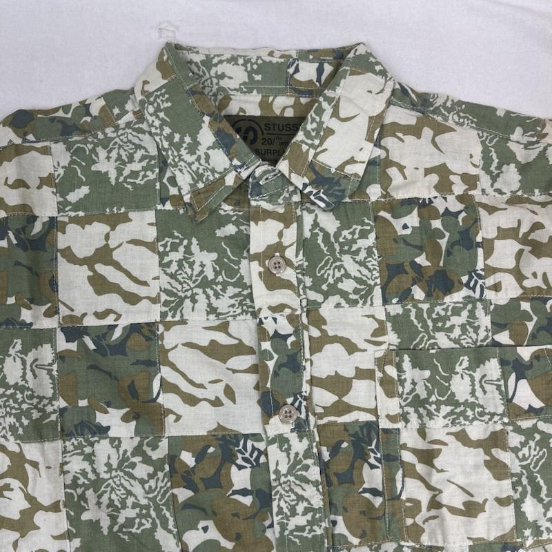 ステューシー STUSSY シャツ、ブラウス 半袖 20th INTL. SURPLUS 記念 ヴィンテージ ミリタリー アロハ シャツ S カーキ / カーキ / khaki メンズ USED 古着 中古 50161217