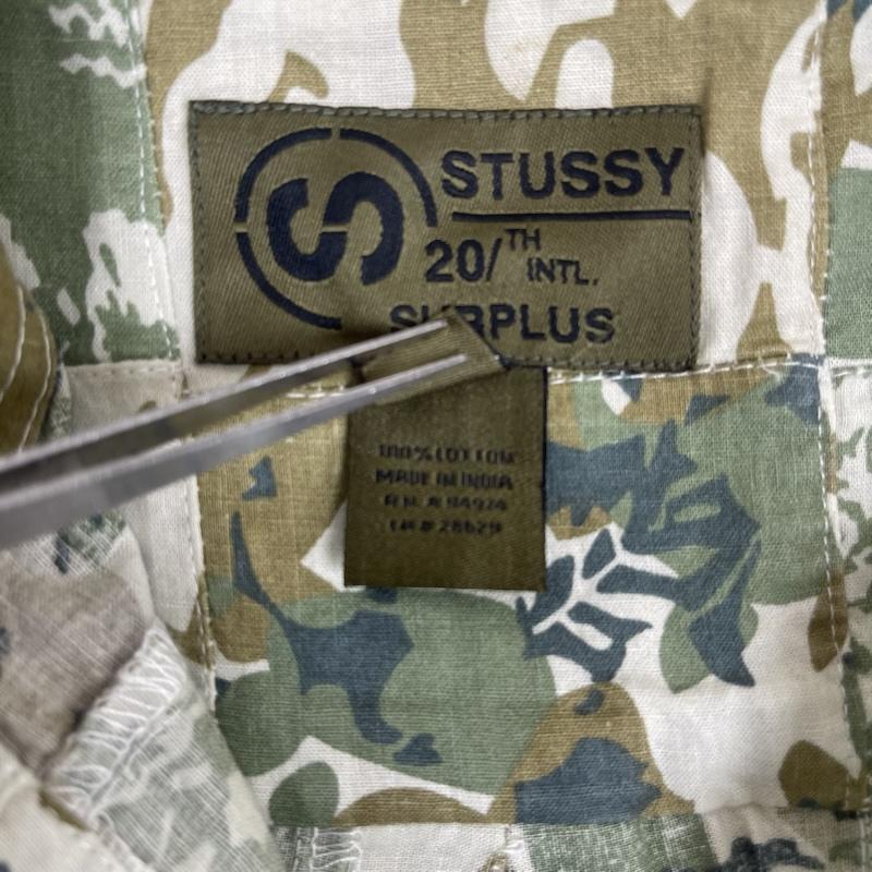 ステューシー STUSSY シャツ、ブラウス 半袖 20th INTL. SURPLUS 記念 ヴィンテージ ミリタリー アロハ シャツ S カーキ / カーキ / khaki メンズ USED 古着 中古 50161217