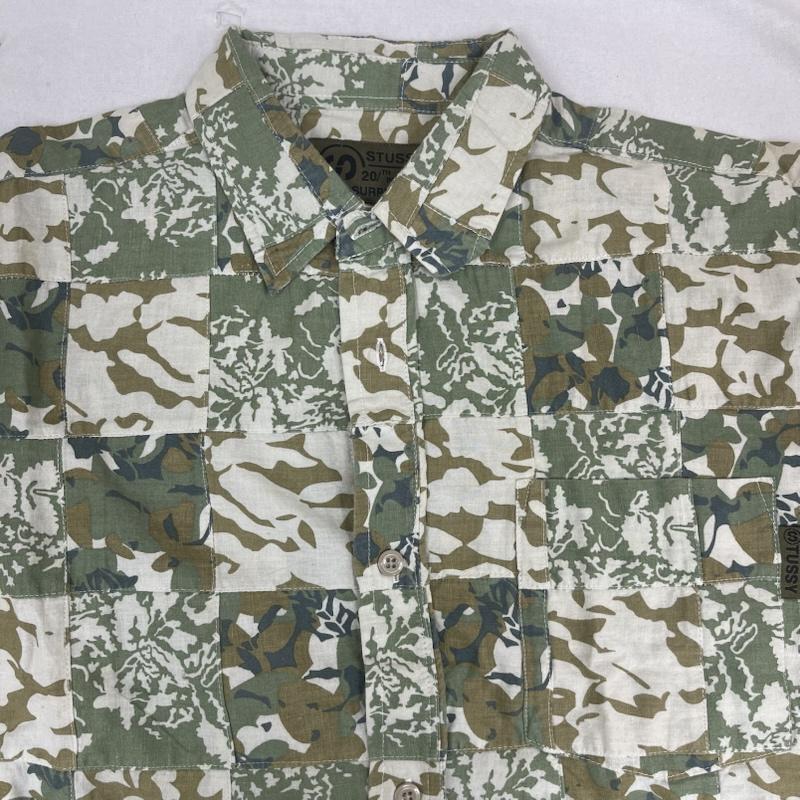 ステューシー STUSSY シャツ、ブラウス 半袖 20th INTL. SURPLUS 記念 ヴィンテージ ミリタリー アロハ シャツ S カーキ / カーキ / khaki メンズ USED 古着 中古 50161217