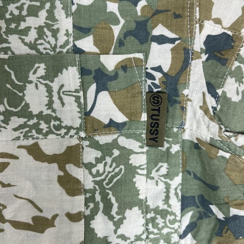 ステューシー STUSSY シャツ、ブラウス 半袖 20th INTL. SURPLUS 記念 ヴィンテージ ミリタリー アロハ シャツ S カーキ / カーキ / khaki メンズ USED 古着 中古 50161217