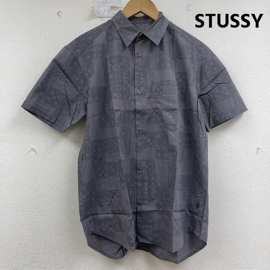 ステューシー STUSSY シャツ、ブラウス 半袖 90s 00s USA製 紺タグ サイコロ ダイス 半袖 ワーク シャツ S 灰 / グレー / gray メンズ USED 古着 中古 50161219