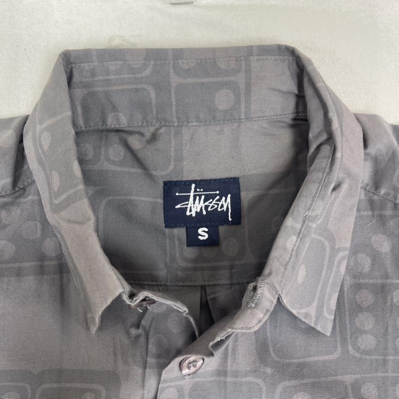 ステューシー STUSSY シャツ、ブラウス 半袖 90s 00s USA製 紺タグ サイコロ ダイス 半袖 ワーク シャツ S 灰 / グレー / gray メンズ USED 古着 中古 50161219