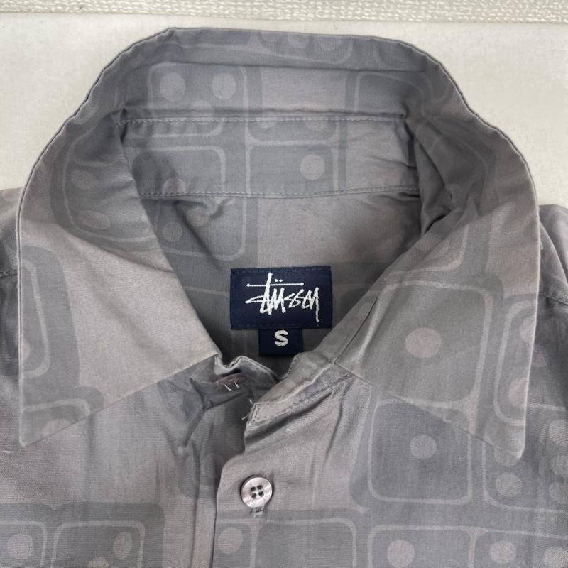 ステューシー STUSSY シャツ、ブラウス 半袖 90s 00s USA製 紺タグ サイコロ ダイス 半袖 ワーク シャツ S 灰 / グレー / gray メンズ USED 古着 中古 50161219