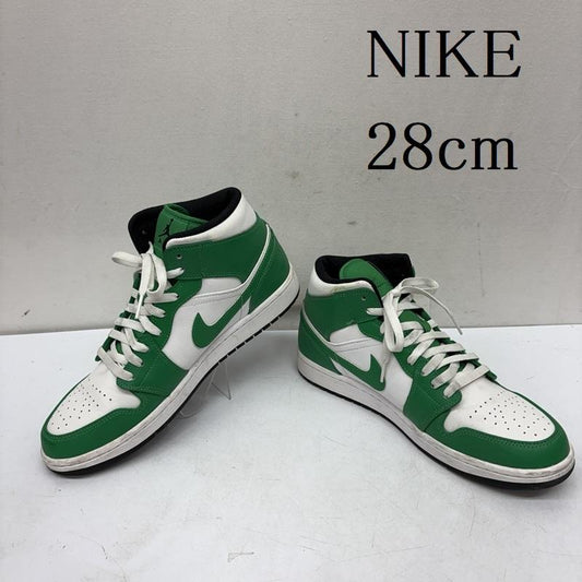 ナイキ NIKE スニーカー スニーカー 22年製 AIR JORDAN 1 MID エアジョーダン 1 ミッド カット DQ8426-301 28.0cm 白 / ホワイト / white X 緑 / グリーン / green メンズ USED 古着 中古 50161221