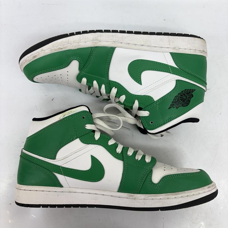 ナイキ NIKE スニーカー スニーカー 22年製 AIR JORDAN 1 MID エアジョーダン 1 ミッド カット DQ8426-301 28.0cm 白 / ホワイト / white X 緑 / グリーン / green メンズ USED 古着 中古 50161221