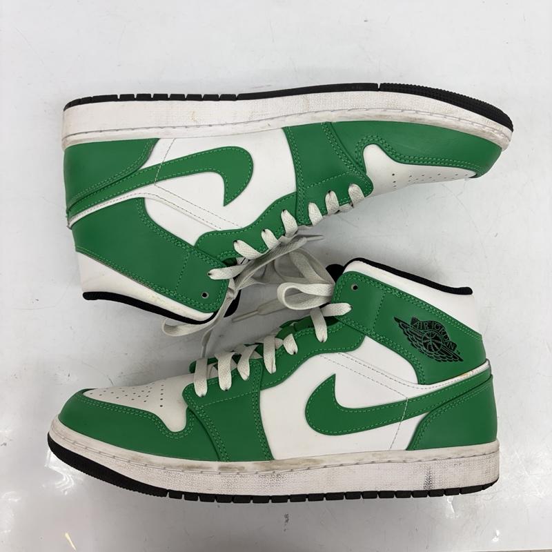 ナイキ NIKE スニーカー スニーカー 22年製 AIR JORDAN 1 MID エアジョーダン 1 ミッド カット DQ8426-301 28.0cm 白 / ホワイト / white X 緑 / グリーン / green メンズ USED 古着 中古 50161221
