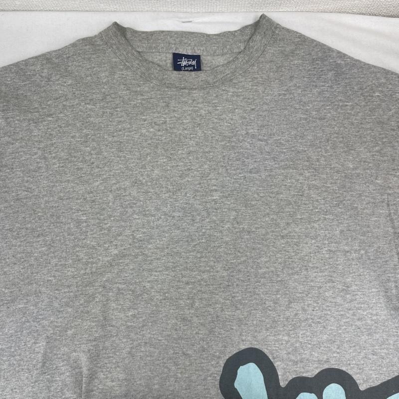 ステューシー STUSSY Tシャツ 半袖 90s 00s 紺タグ グラフィック プリント ヴィンテージ Tシャツ L 灰 / グレー / gray メンズ USED 古着 中古 50161222