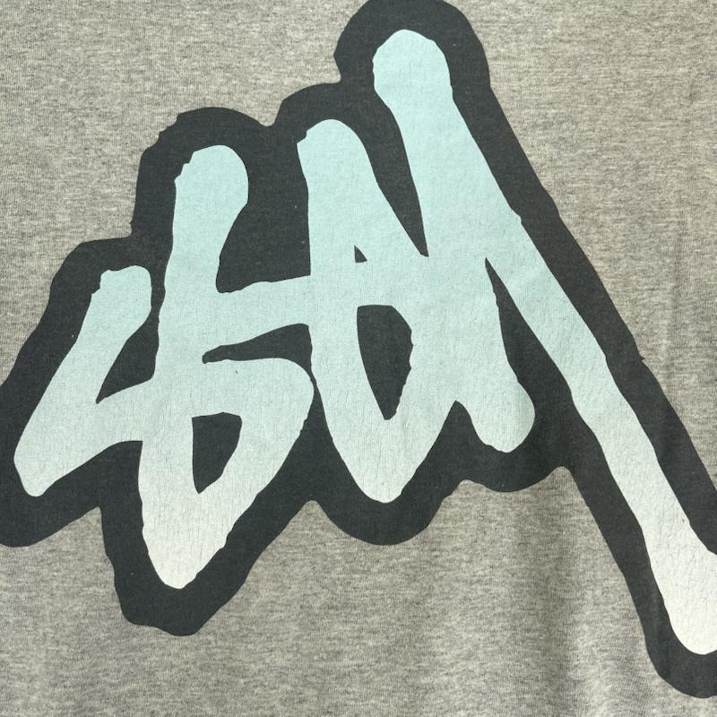 ステューシー STUSSY Tシャツ 半袖 90s 00s 紺タグ グラフィック プリント ヴィンテージ Tシャツ L 灰 / グレー / gray メンズ USED 古着 中古 50161222