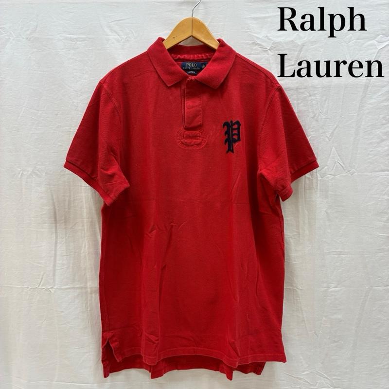 ポロラルフローレン POLO RALPH LAUREN ポロシャツ 半袖 Pロゴ オールドイングリッシュ フェルト ワッペン 刺繍 ポロシャツ XL メンズ USED 古着 中古 50161229