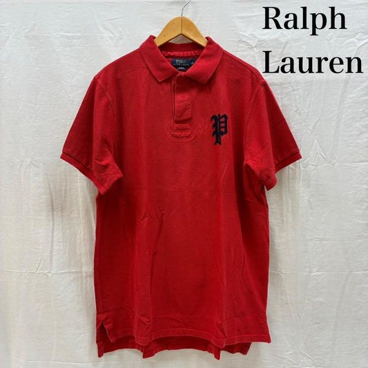 ポロラルフローレン POLO RALPH LAUREN ポロシャツ 半袖 Pロゴ オールドイングリッシュ フェルト ワッペン 刺繍 ポロシャツ XL メンズ USED 古着 中古 50161229