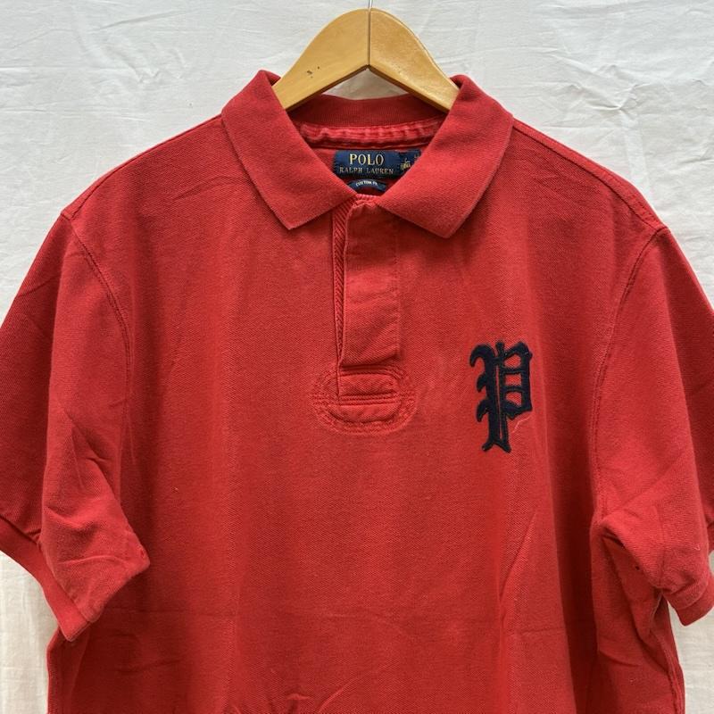 ポロラルフローレン POLO RALPH LAUREN ポロシャツ 半袖 Pロゴ オールドイングリッシュ フェルト ワッペン 刺繍 ポロシャツ XL メンズ USED 古着 中古 50161229