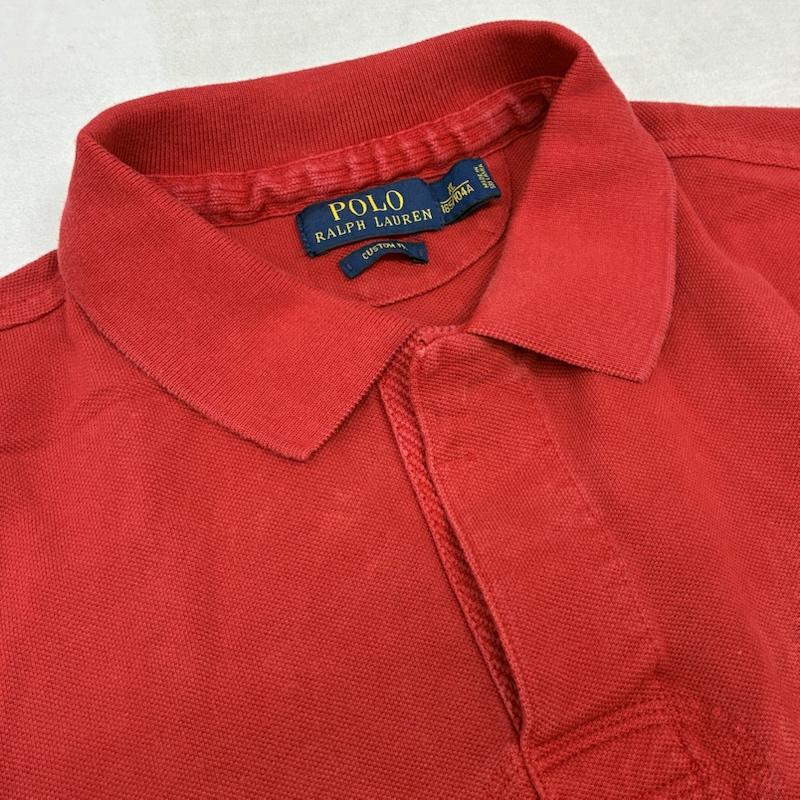 ポロラルフローレン POLO RALPH LAUREN ポロシャツ 半袖 Pロゴ オールドイングリッシュ フェルト ワッペン 刺繍 ポロシャツ XL メンズ USED 古着 中古 50161229