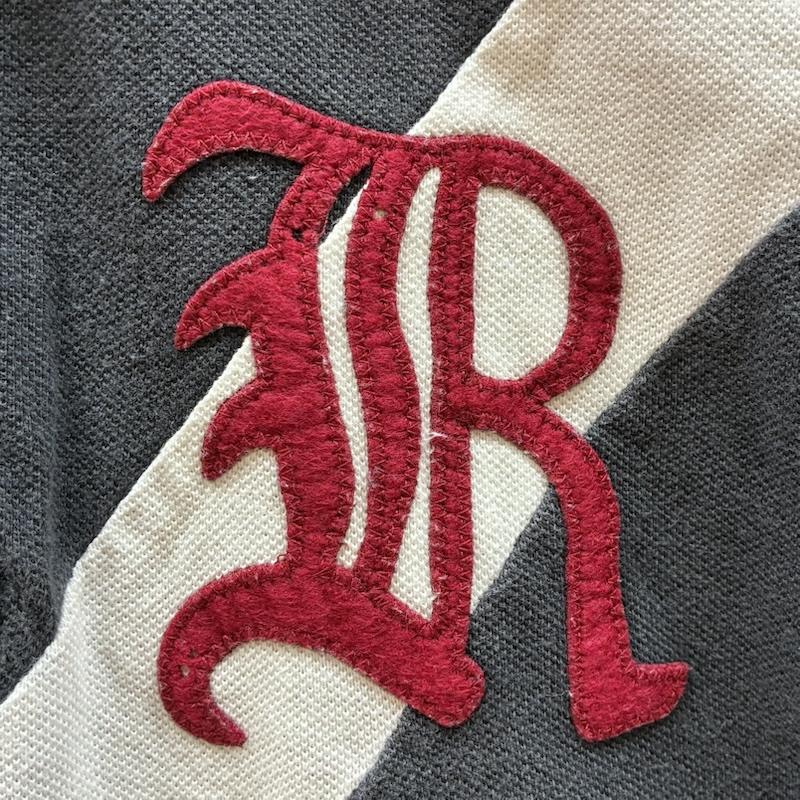 ラルフローレン RALPHLAUREN ポロシャツ 半袖 RUGBY エンブロイダリー ロゴ オールドイングリッシュ フェルト ワッペン ポロシャツ L メンズ USED 古着 中古 50161231
