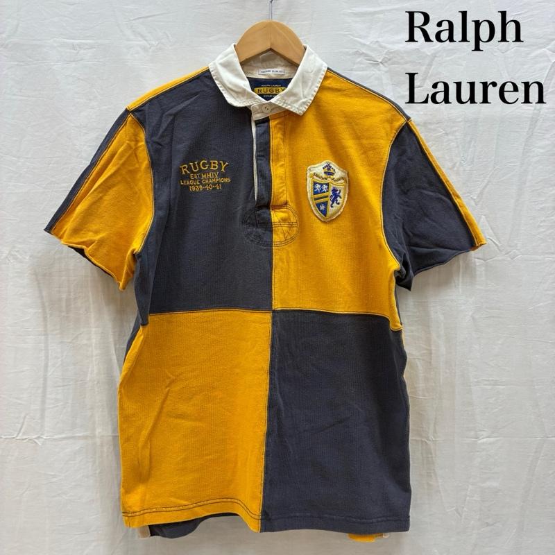 ラルフローレン RALPHLAUREN ポロシャツ 半袖 パネル 切替 エンブロイダリー ロゴ 刺繍 ナンバリング ゼッケン カットオフ ポロシャツ M メンズ USED 古着 中古 50161232