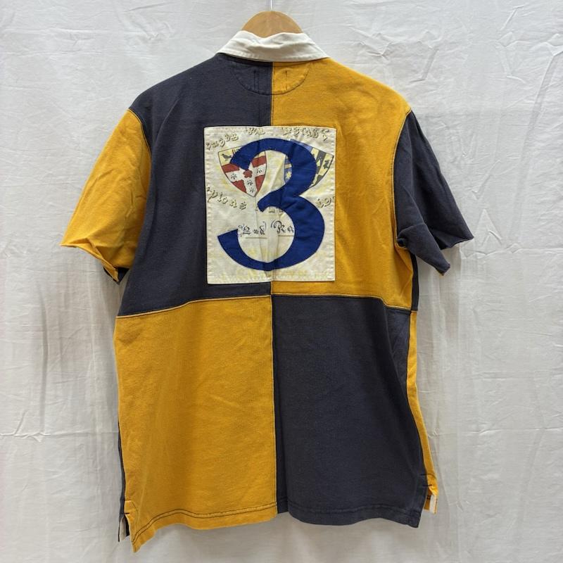 ラルフローレン RALPHLAUREN ポロシャツ 半袖 パネル 切替 エンブロイダリー ロゴ 刺繍 ナンバリング ゼッケン カットオフ ポロシャツ M メンズ USED 古着 中古 50161232