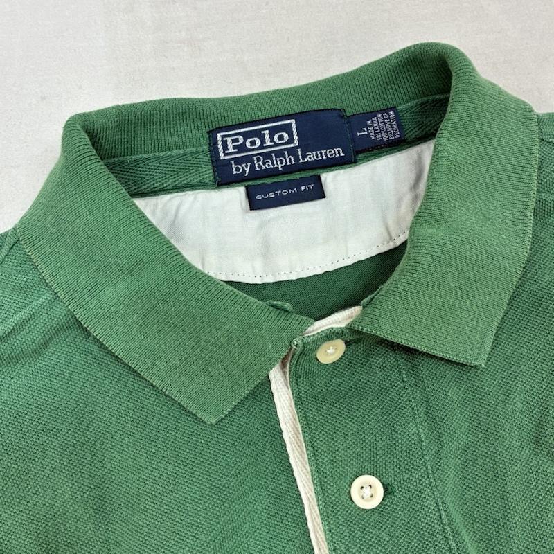 ポロバイラルフローレン Polo by RALPH LAUREN ポロシャツ 半袖 エンブロイダリー ロゴ 刺繍 センターライン ポロシャツ L メンズ USED 古着 中古 50161233