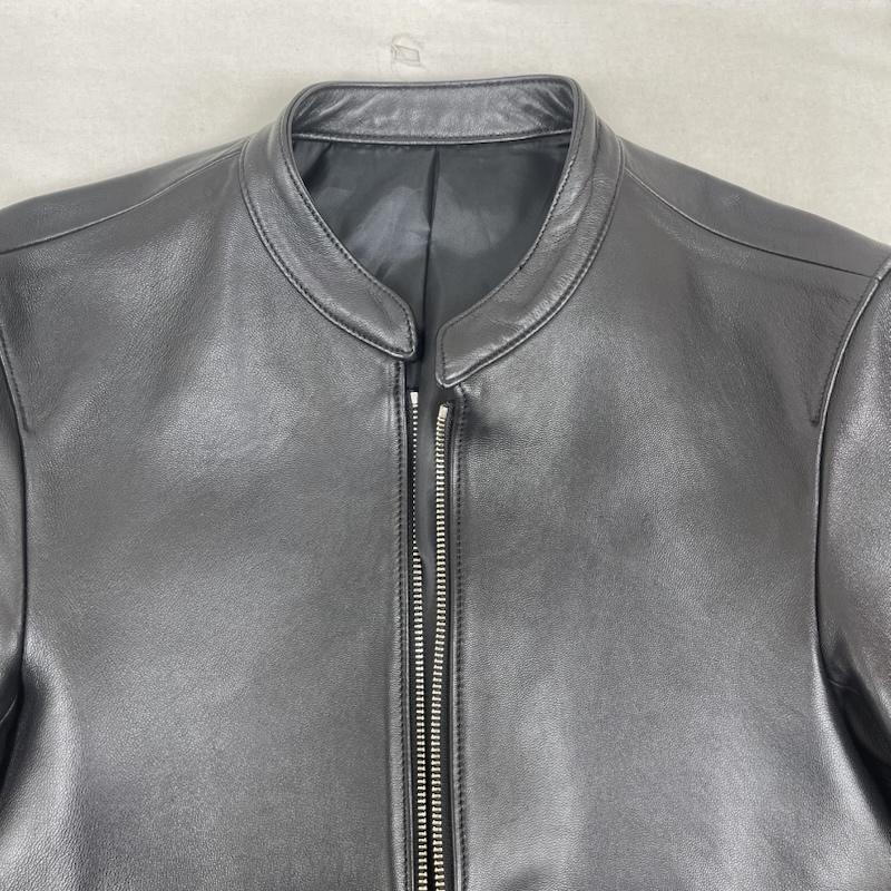リドム LIDnM ジャケット、上着 レザージャケット 日本製 羊革 ラムレザー シングル ライダース ジャケット S 黒 / ブラック / black メンズ USED 古着 中古 50161251