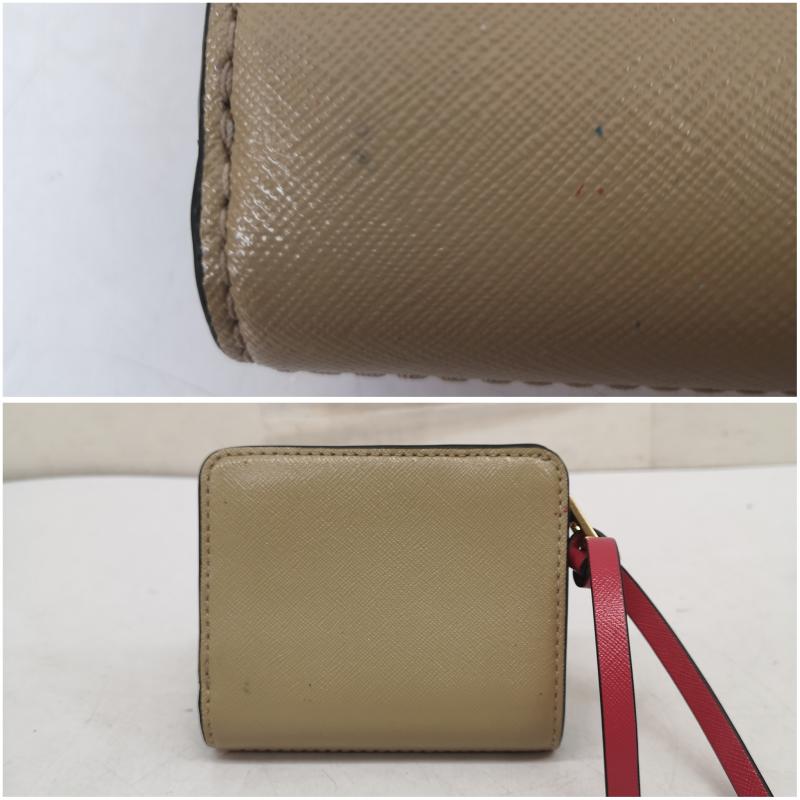 マークジェイコブス MARCJACOBS 財布 二つ折り SNAPSHOT スナップショット 2つ折り 財布 ミニ コンパクト ウォレット 桃 / ピンク / pink レディース USED 古着 中古 50161253