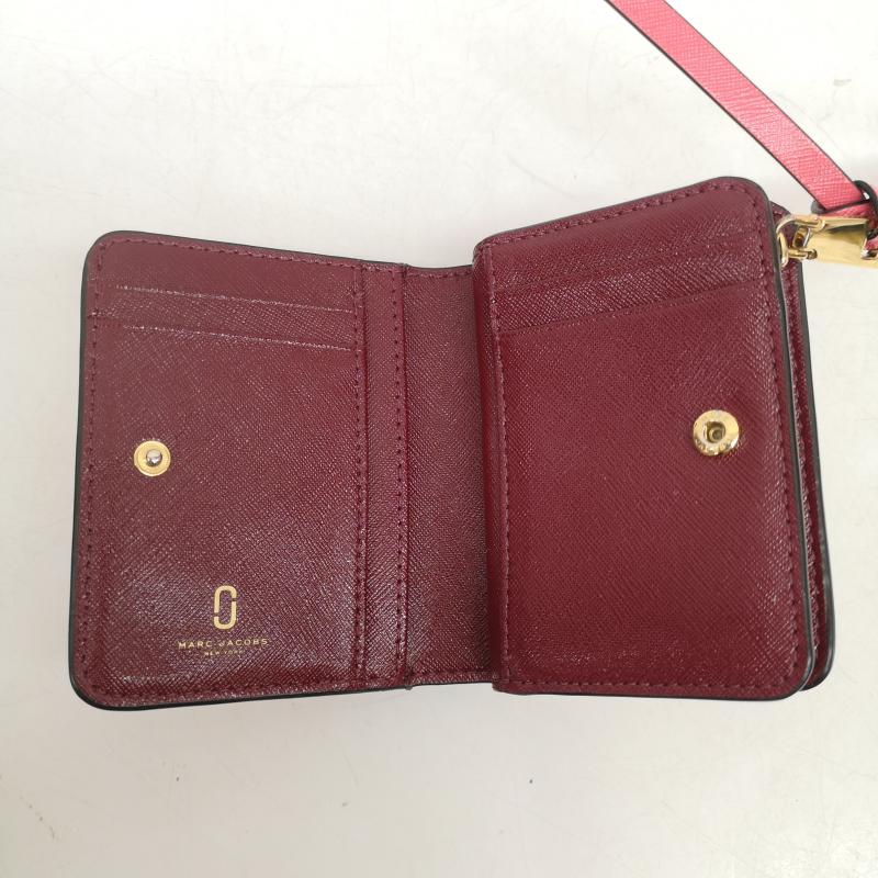 マークジェイコブス MARCJACOBS 財布 二つ折り SNAPSHOT スナップショット 2つ折り 財布 ミニ コンパクト ウォレット 桃 / ピンク / pink レディース USED 古着 中古 50161253