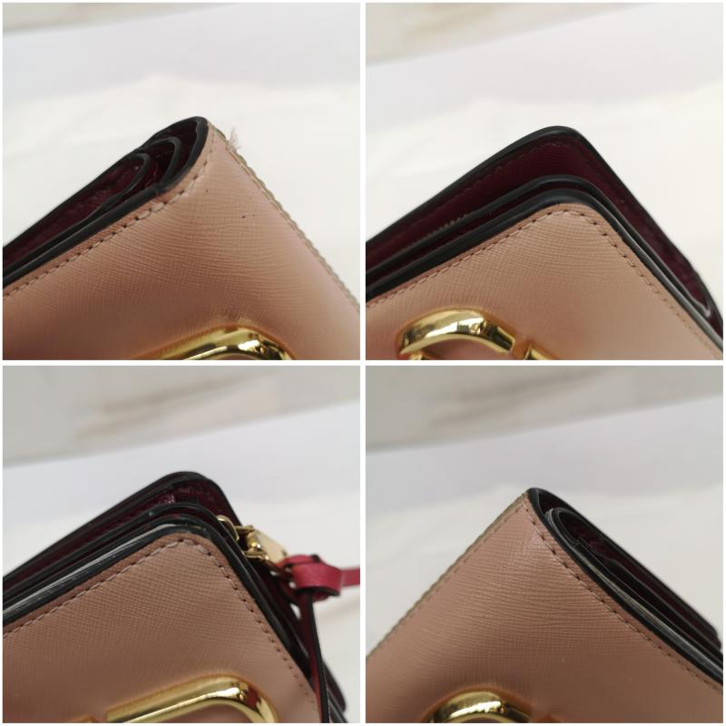 マークジェイコブス MARCJACOBS 財布 二つ折り SNAPSHOT スナップショット 2つ折り 財布 ミニ コンパクト ウォレット 桃 / ピンク / pink レディース USED 古着 中古 50161253