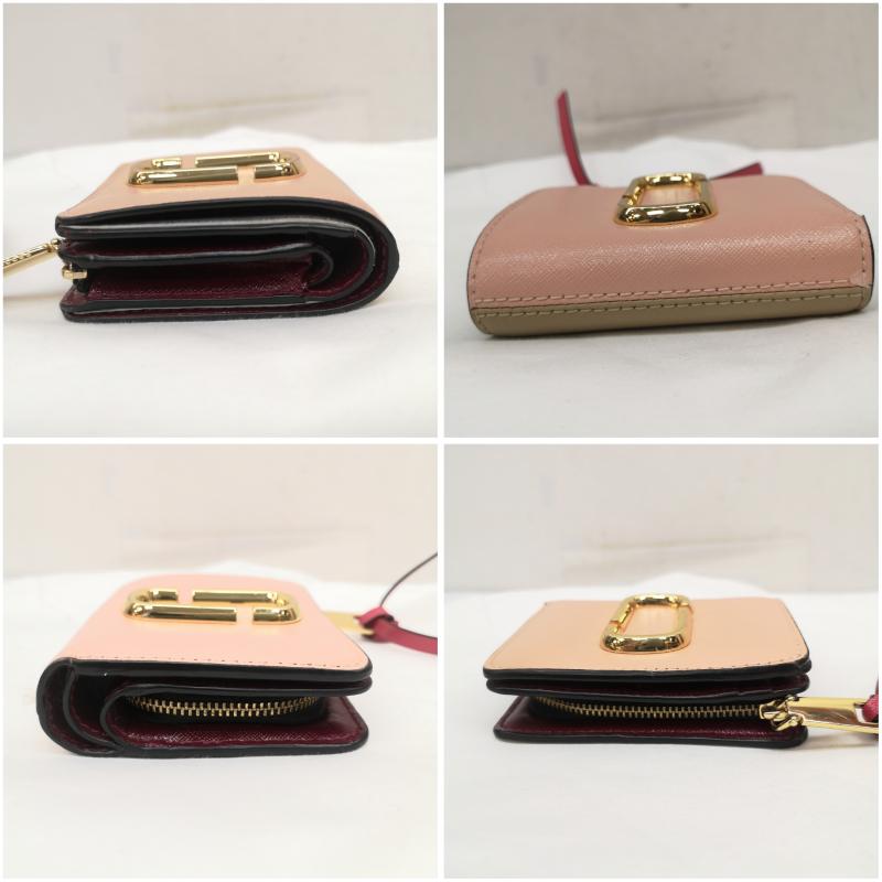 マークジェイコブス MARCJACOBS 財布 二つ折り SNAPSHOT スナップショット 2つ折り 財布 ミニ コンパクト ウォレット 桃 / ピンク / pink レディース USED 古着 中古 50161253