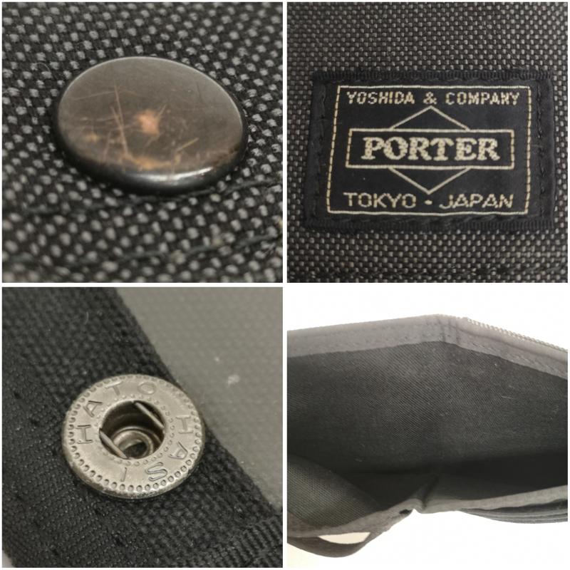 ポーター PORTER 財布 二つ折り コーデュラダック 生地 SMOKY スモーキー 二つ折り 財布 ウォレット 灰 / グレー / gray メンズ USED 古着 中古 50161257