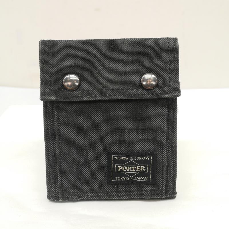 ポーター PORTER 財布 二つ折り コーデュラダック 生地 SMOKY スモーキー 二つ折り 財布 ウォレット 灰 / グレー / gray メンズ USED 古着 中古 50161257