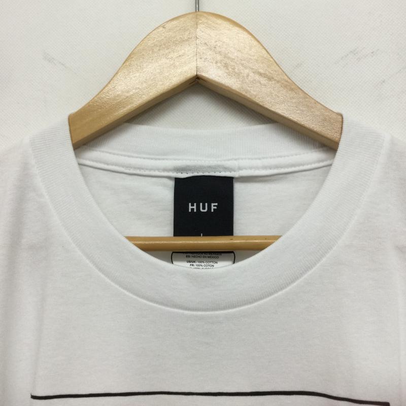 ハフ HUF Tシャツ 半袖 HUF STAX SNAP S／S TEE TS02407 L プリント 白 / ホワイト / white メンズ USED 古着 中古 50161259