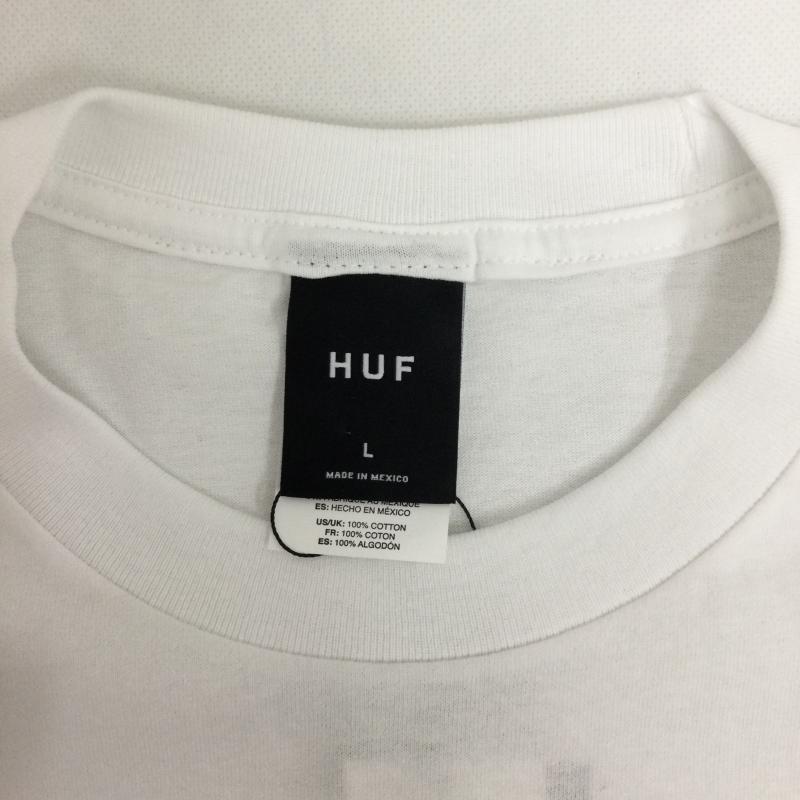ハフ HUF Tシャツ 半袖 HUF STAX SNAP S／S TEE TS02407 L プリント 白 / ホワイト / white メンズ USED 古着 中古 50161259