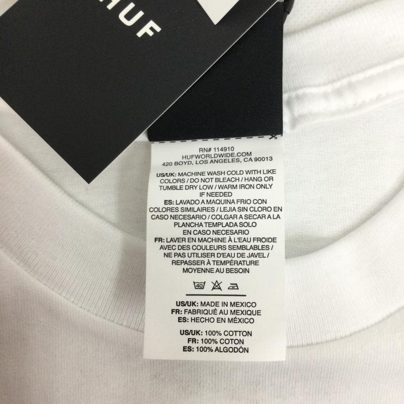 ハフ HUF Tシャツ 半袖 HUF STAX SNAP S／S TEE TS02407 L プリント 白 / ホワイト / white メンズ USED 古着 中古 50161259
